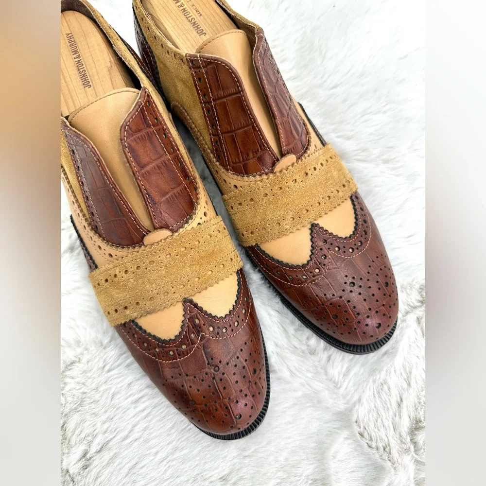 NEW GIROTTI Men’s oxfords‎ shoes 33977 sz 41 US 8 suede embossed leather